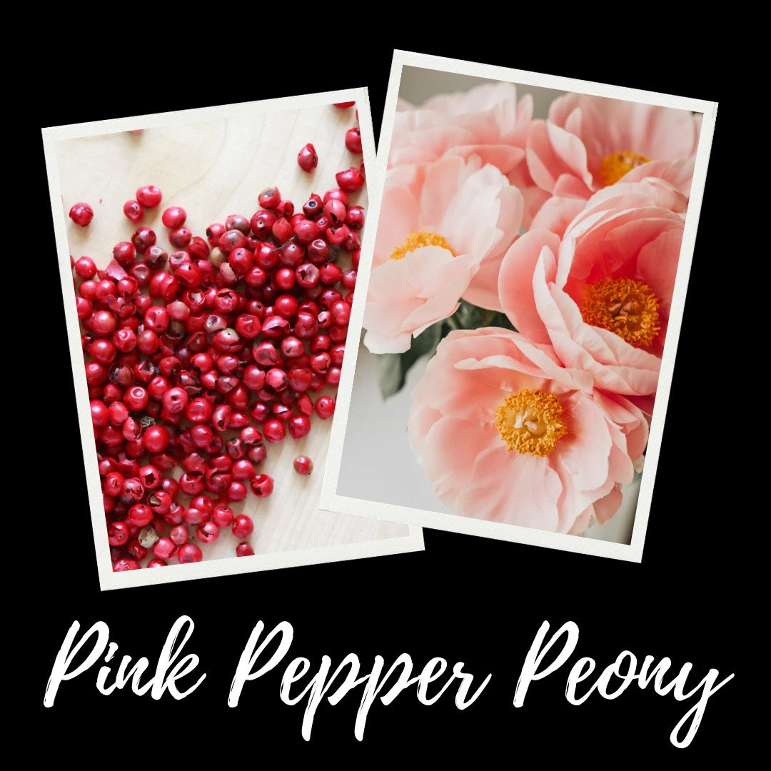 12oz Pink Pepper Peony Scented Mason Jar Soy Candle